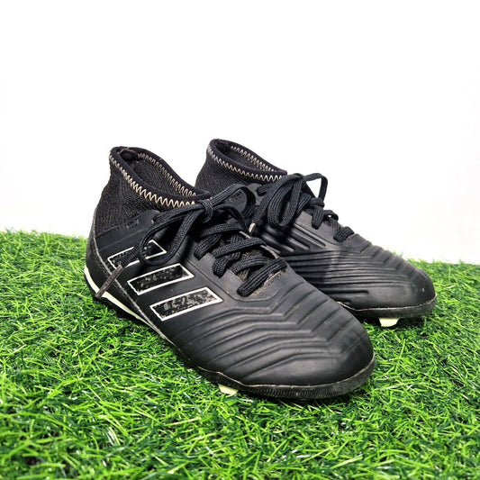 adidas Predator 18.3 Firm Ground Football Boots - Black - Boys Size 11 Kids